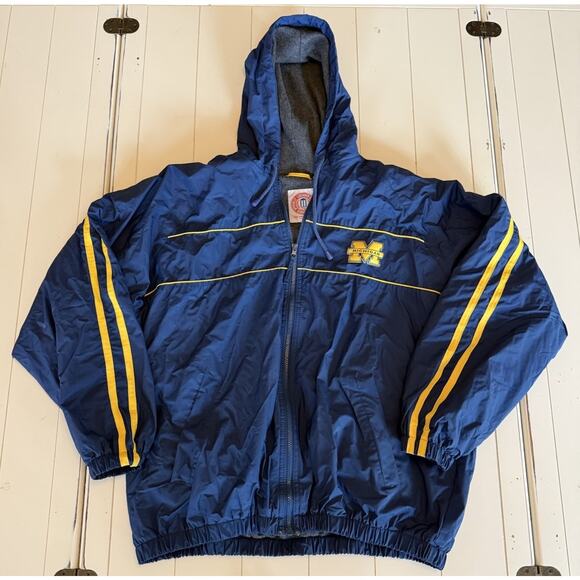 Vintage Essex University of Michigan Full Zip Jacket Blue Yellow Men's size XL - Picture 1 of 8